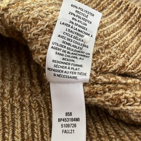 BP (Nordstroms) golden brown long sleeve sweater crewneck hip length small - Picture 8 of 10